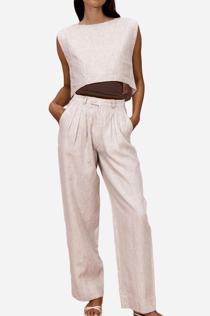 Cotton-Linen Blend Summer Favorite Two-Piece