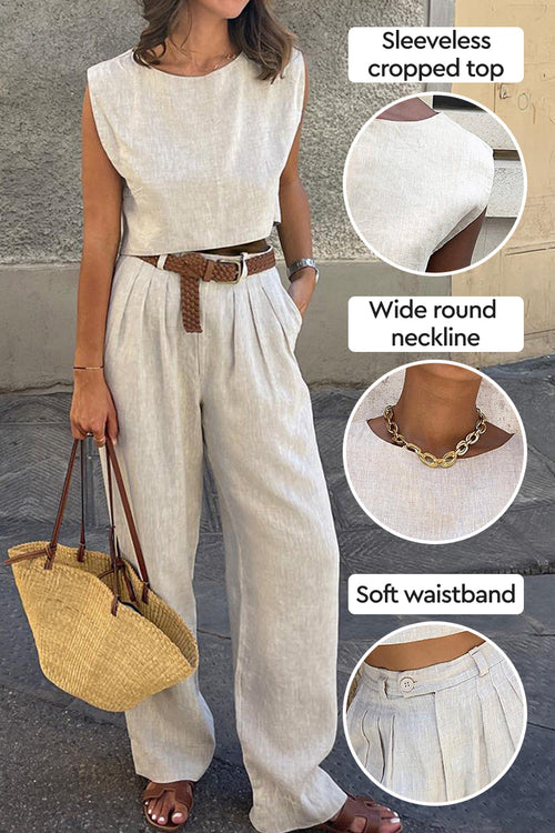 Cotton-Linen Blend Summer Favorite Two-Piece