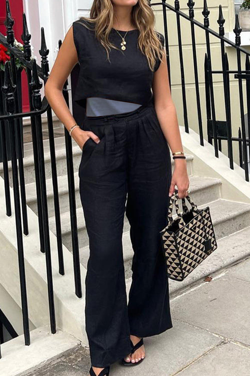 Cotton-Linen Blend Summer Favorite Two-Piece