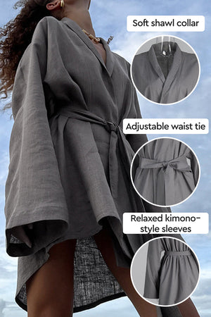 Cotton-Linen Blend Luxury Spa Robe