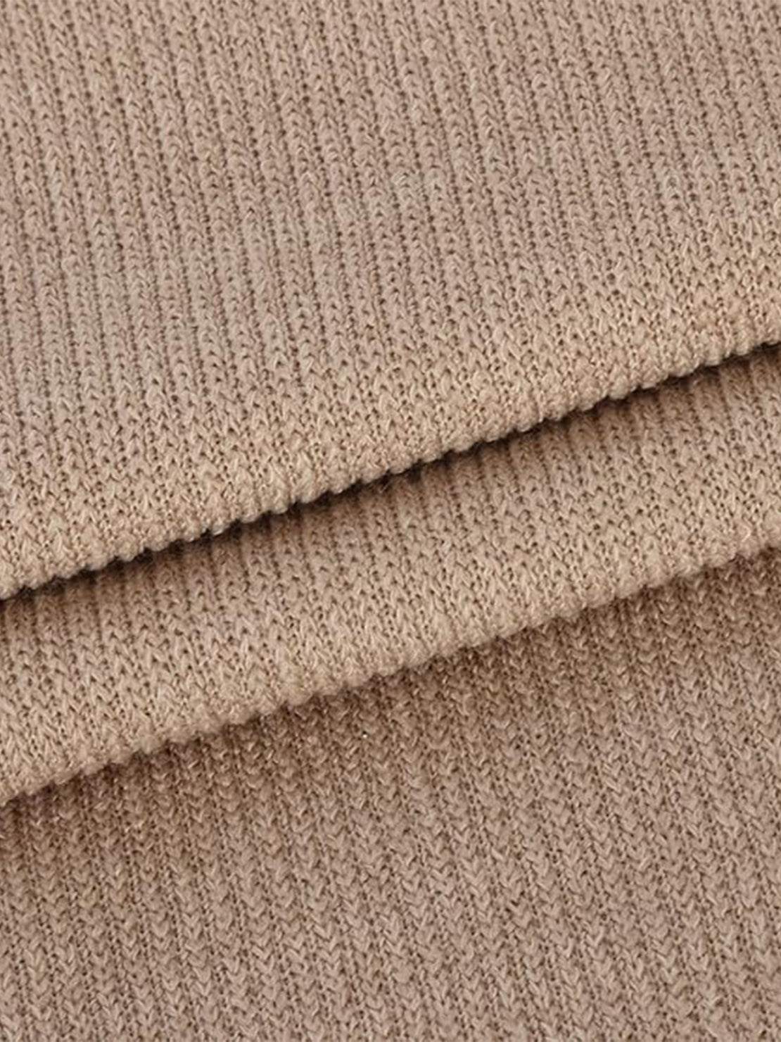 Close-up of soft beige waffle-knit fabric texture for waffle-knit two-piece set