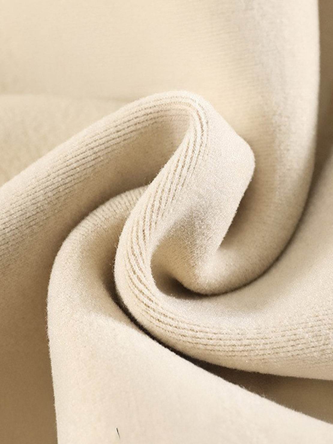 nano-fleece zip two-piece set with hip-length jacket and wide-leg pants in soft wrinkle-resistant fabric