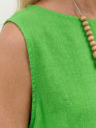 Lightweight 100% cotton crinkle sleeveless co-ord set with relaxed tank and straight-leg pants