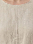 100% linen loose A-line pocket maxi dress with 3/4 sleeves and ankle-length hem
