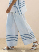 Coastal Comfort Linen two-piece set with lace details and breathable fabric