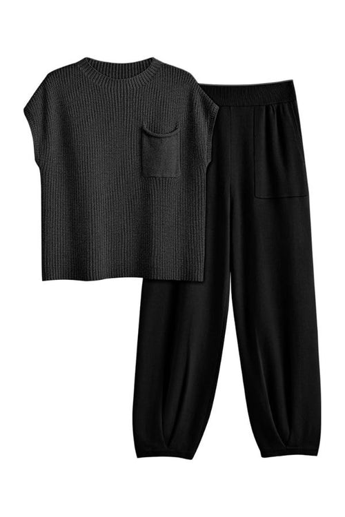 Comfy Couture Knit Sweater Two-Piece Set