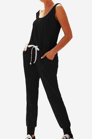 Comfy Sleeveless Vest Pocket Jumpsuit