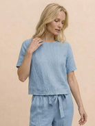 Cotton-linen blend monochrome two-piece set with relaxed fit and breathable natural fabrics
