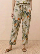Cotton-linen blend breathable monochrome two-piece set with relaxed fit and soft drape