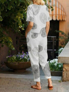 Cotton-linen blend monochrome two-piece set with breathable, soft, and relaxed fit clothing for women