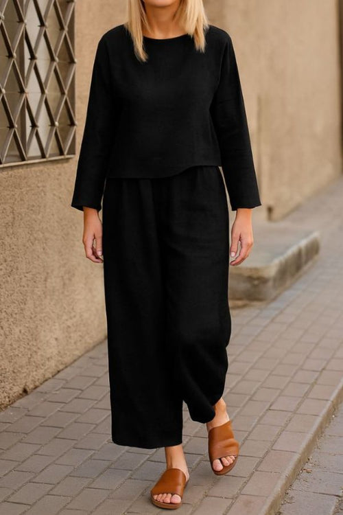 Loose Solid Color Two-Piece Set