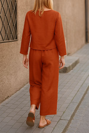 Loose Solid Color Two-Piece Set