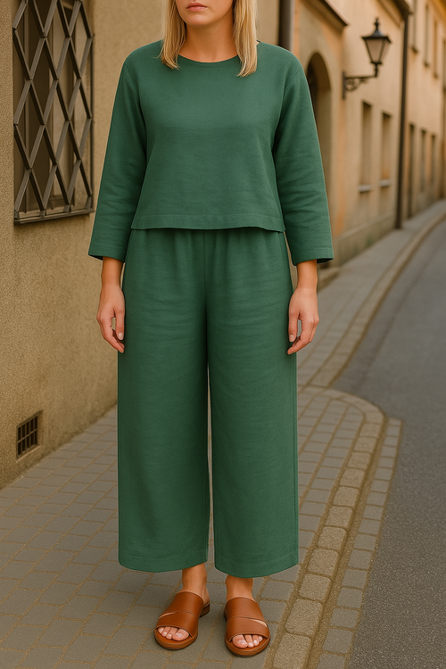 Loose Solid Color Two-Piece Set