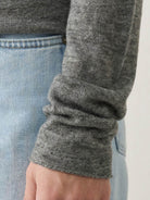 Organic linen henley top in soft fine knit with 3-button placket and relaxed fit