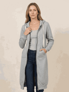 oversized long zip sweatshirt hoodie with fleece lining and front pockets for layering and warmth