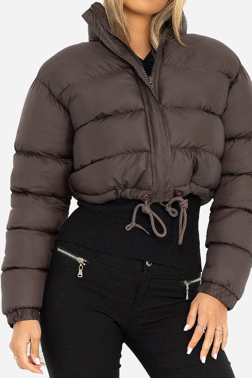 Sleek Cropped Puffer Jacket