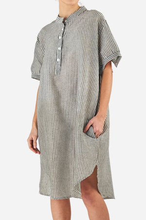 Striped Gauze Shirt Dress