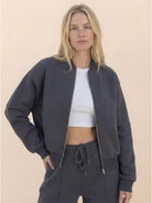 The Voyager Zip Set two-piece zip-front sweatshirt and wide-leg joggers for travel and casual style