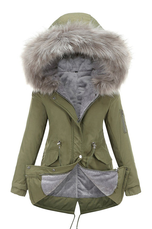 Fur Collar Fleece Coat