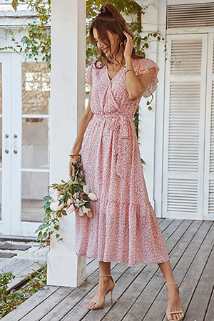 Elegant Blossoms Boho Maxi Dress