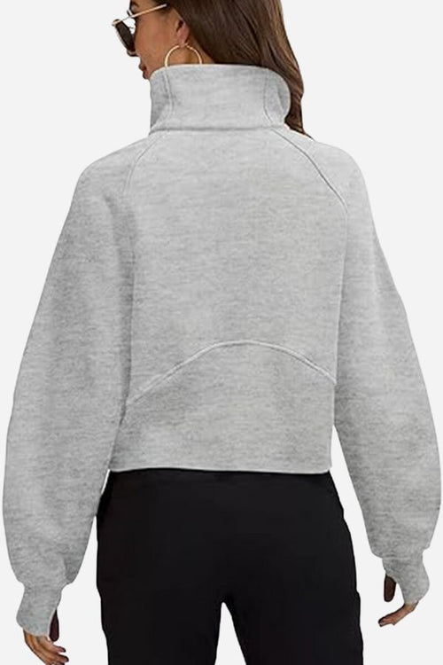 Cozy Oversized Half-Zip Fleece Pullover Sweatshirt