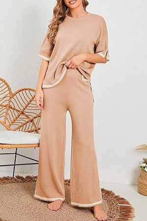 Short Sleeved Relaxed Fit Lounge Two-Piece Set