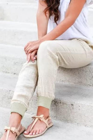 Relaxed Chic Elastic Ankles Pants